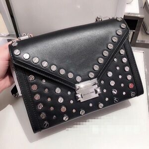 NWT Michael Kors Large Black Studded Whitney Handbag